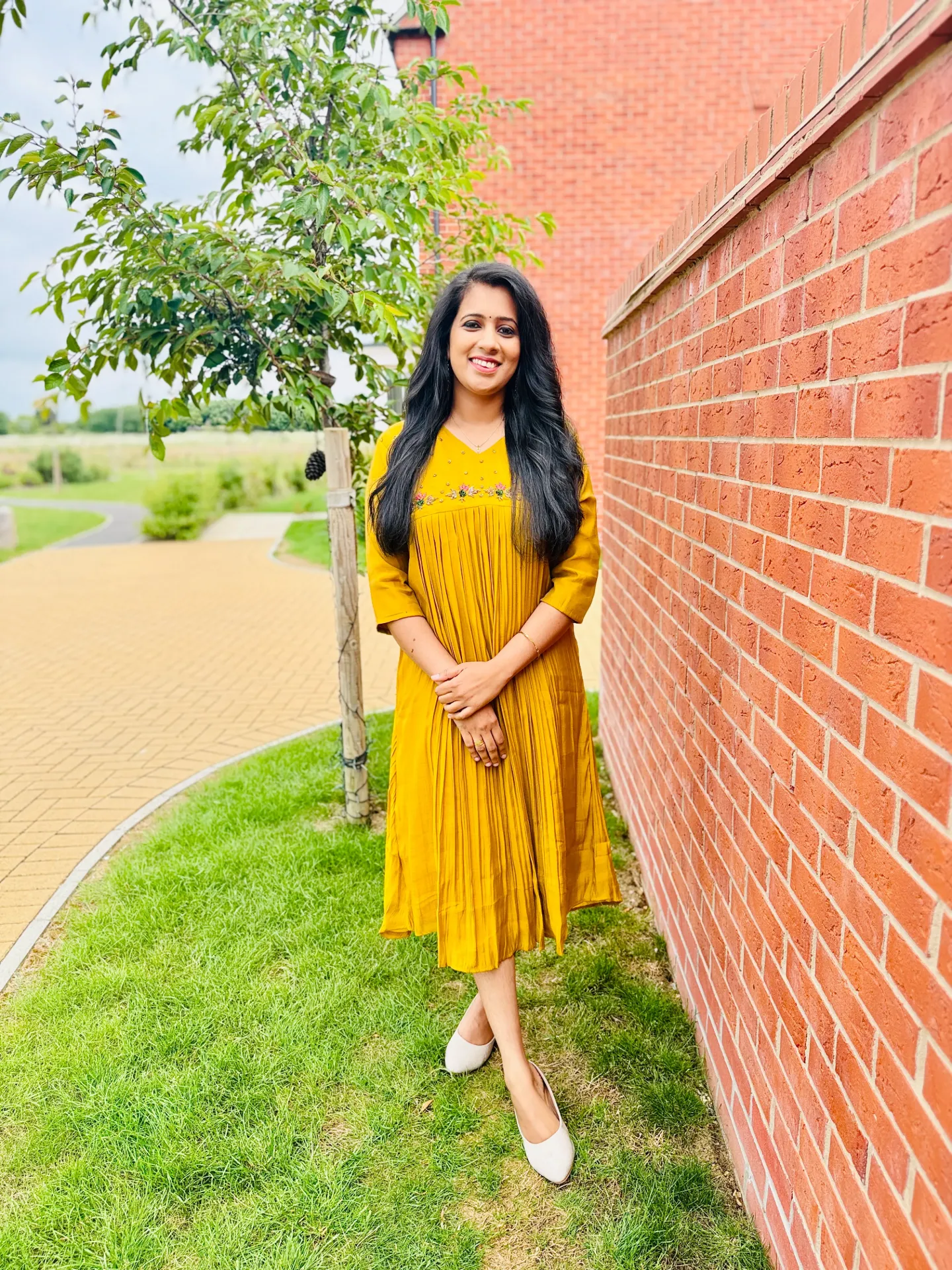 QS653-Mustard Yellow Mul Chanderi Kurta