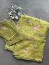 Q0024 - Organza  Floral Embroidered Saree