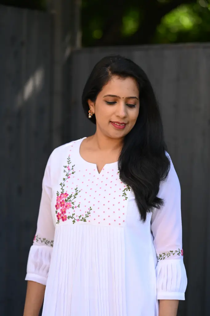 QS079 Aline Pleated Kurta