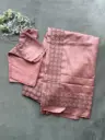 Q0021- Semi Tussar Cut Work Saree
