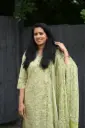 QS089-Partywear Aghranga Style Straight Cut Salwar Set