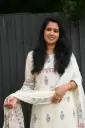 QS091-White Block Print Straight Cut Salwar Set
