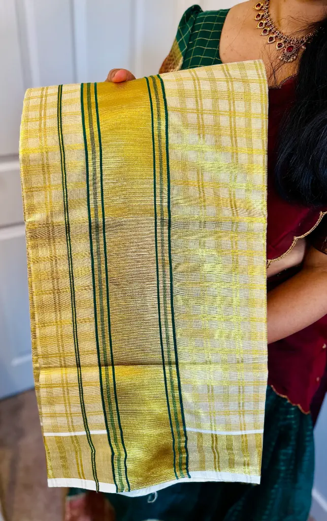 SS07 - Check Tissue Saree 