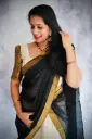 QD004  Semi Silk Dhavani Set (Black)