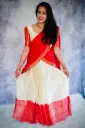 QD005  Semi Silk Dhavani Set