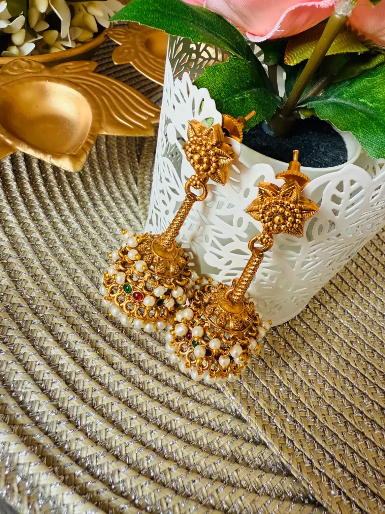 QJ021-Long Jumka Earrings