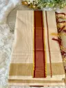 SS018-Checked Kerala Kasavu Saree