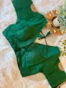 QB032-Semi Raw Silk Handworked Blouse