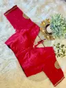 QB034-Semi Raw Silk Handworked Blouse