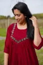 QS095-Aline Pleated Kurta