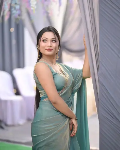 Q0017 Party-Wear Fendy Chiffon Saree 