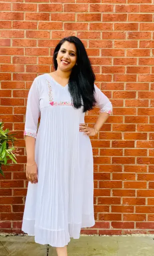 QS061 Pleated Aline Kurta