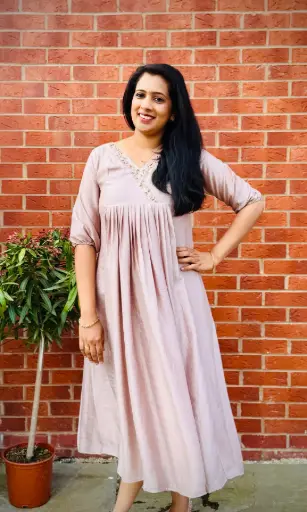 QS063 Pleated Aline Kurta