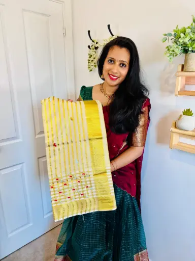 SS06 - Mango Embroidery Tissue Saree 