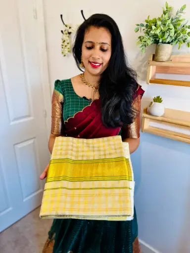 SS07 - Check Tissue Saree 