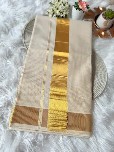 SS12 - Micro Check Kerala Kasavu Saree