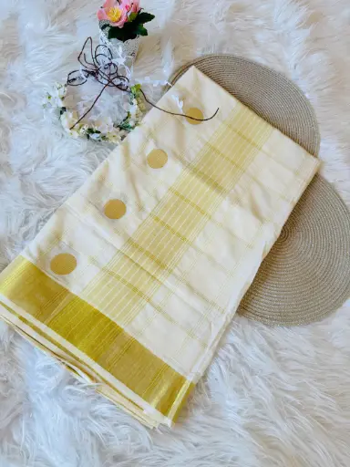 SS14 -  Polka Weave Check Saree