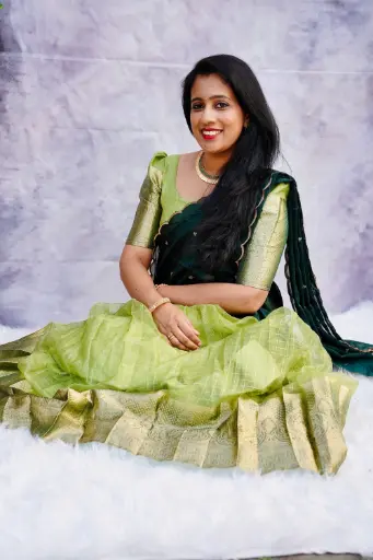 QD015-Deisgner Organza Davani Set